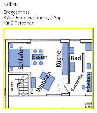 Grundriss der Ferienwohnung HalbZEIT